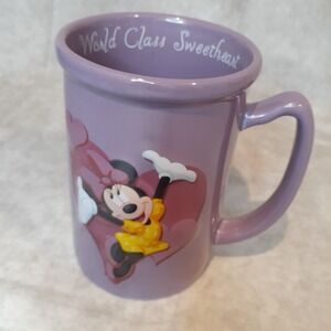Disney Mini Mouse‎ Coffee Cup Large Purple Monogram Intl Heart Love Motivational
